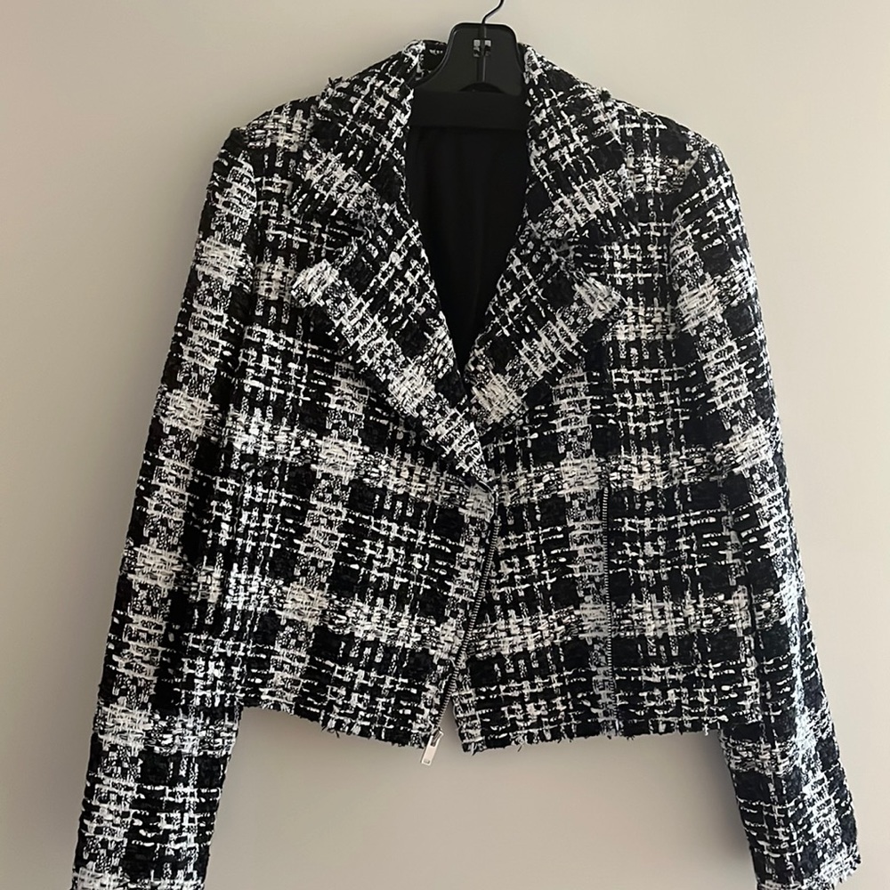 Theory tweed moto jacket
